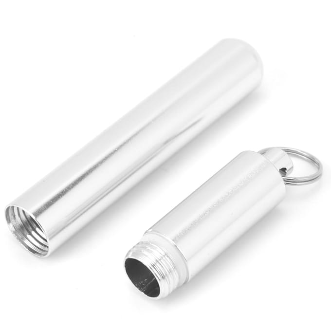 Waterdichte Aluminiumlegering Tandenstokerfles Draagbare Sleutelhanger Tandenstoker Herbruikbaar white