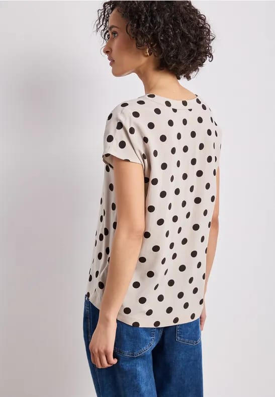 Blouse met losse schouders en gespleten hals