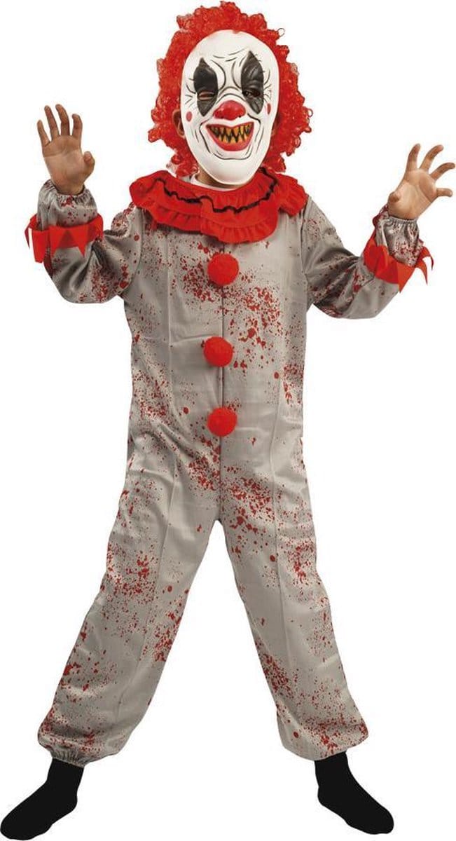Griezelfeest Verkleedkostuum Killer Clown - Maat 134-152