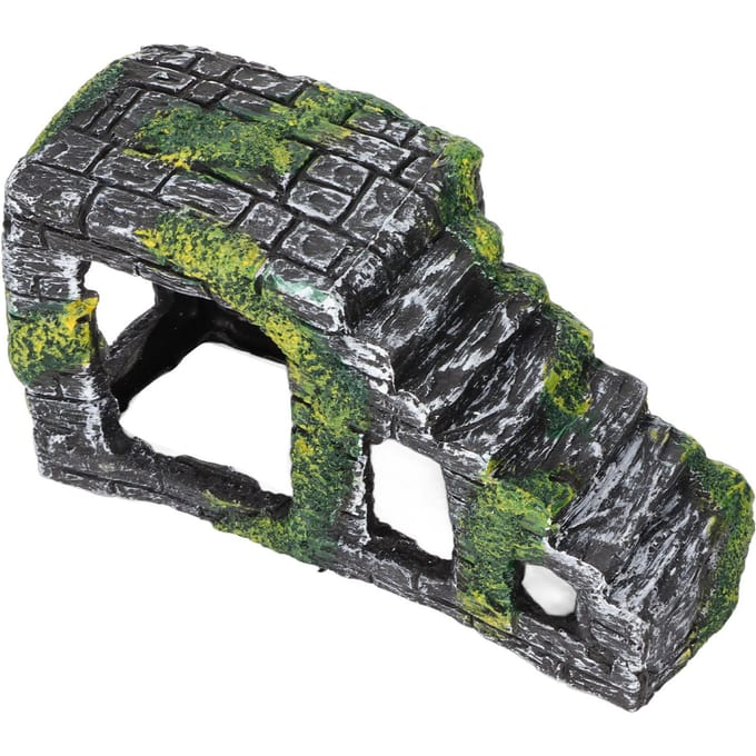 Schildpad Zonneplatform Kunsthars Platform Trappen voor Terrarium Hagedissen Kikkers Slangen black