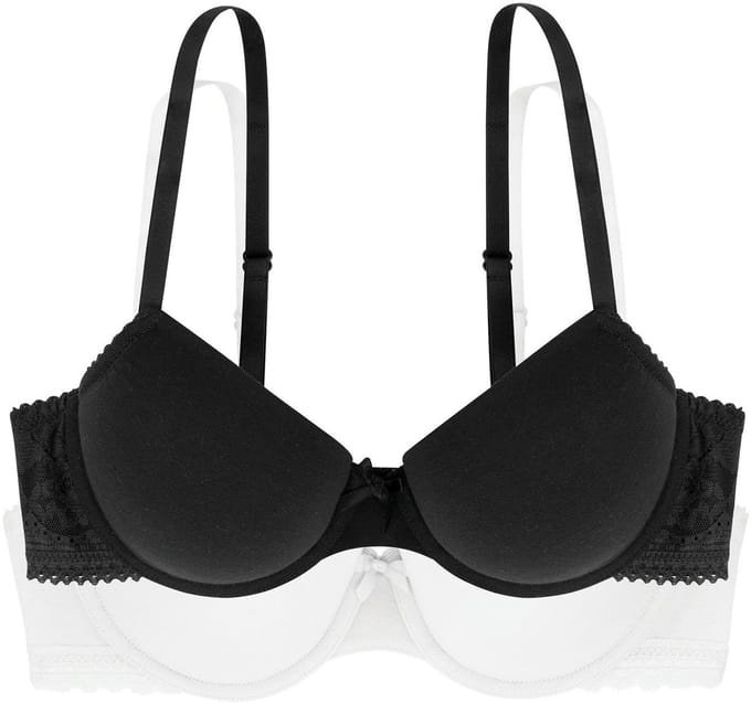 Dorina BH's 2-Pack - Katoen - Lila - 70 - Wit