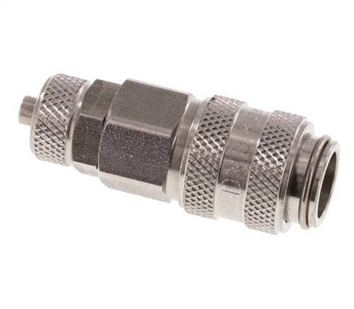 RVS DN 5 Luchtkoppeling Snelkoppeling 4x6 mm Push-On - CLS5-N-S-4