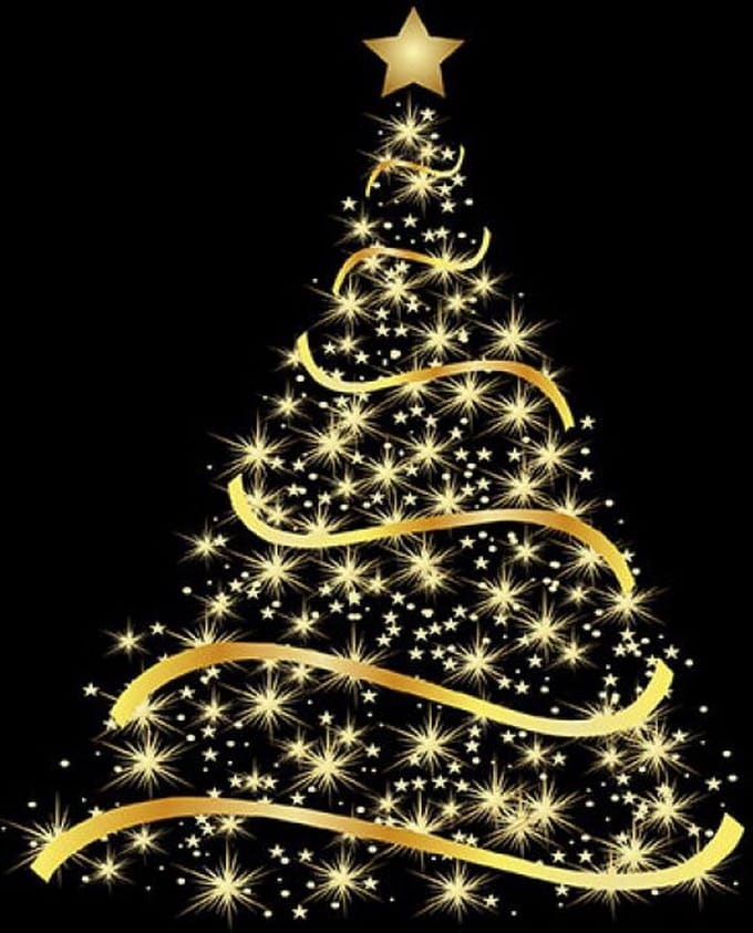 Ambiente - Servetten - Shining Tree Black - 33 x 33 cm - Kerst - Winter - Goud Zwart - Kerstservetten