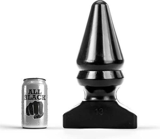 All Black - Grote Buttlug met Extra Ribbel - 28.5 cm - Zwart