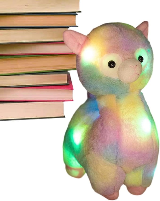 Alpaca Knuffeldier - Pluche Speelgoed LED - Slaap Gemoedelijkheid - Zacht Lichtgevend - 35 cm - Wit