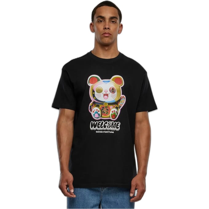 Mister Tee - Welcome Cat Heavy Oversize Heren Tshirt - L - Zwart