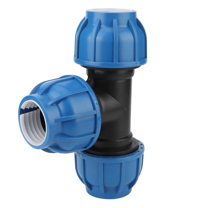 PE Plastic Waterleiding Fitting Accessoires 50mm T-stuk Connector voor Pijpaansluiting