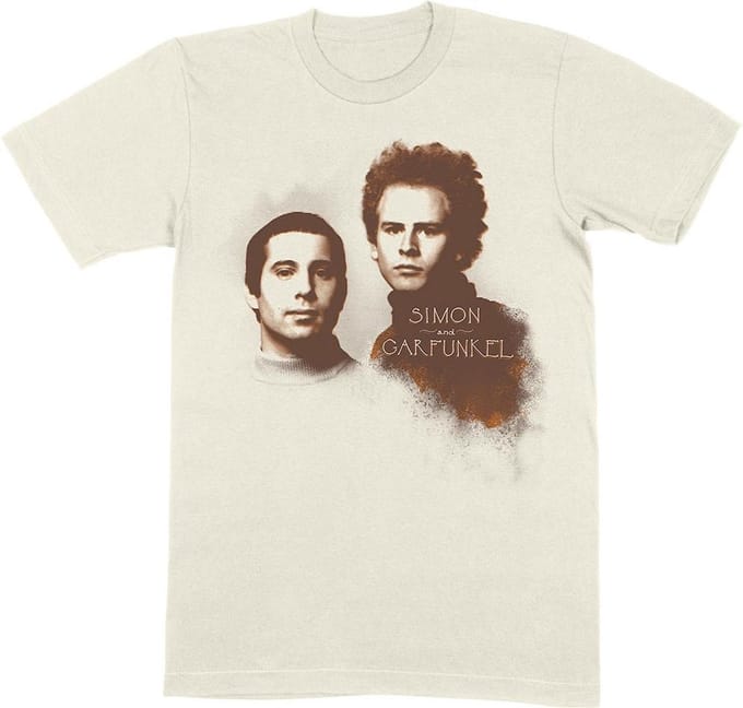 Simon & Garfunkel - Faces Heren T-shirt - M - Creme