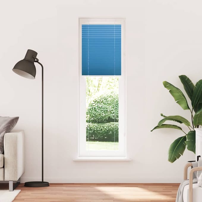vidaXL - Plissé - rolgordijn - 65x200 - cm - stofbreedte - 64,4 - cm - polyester - blauw