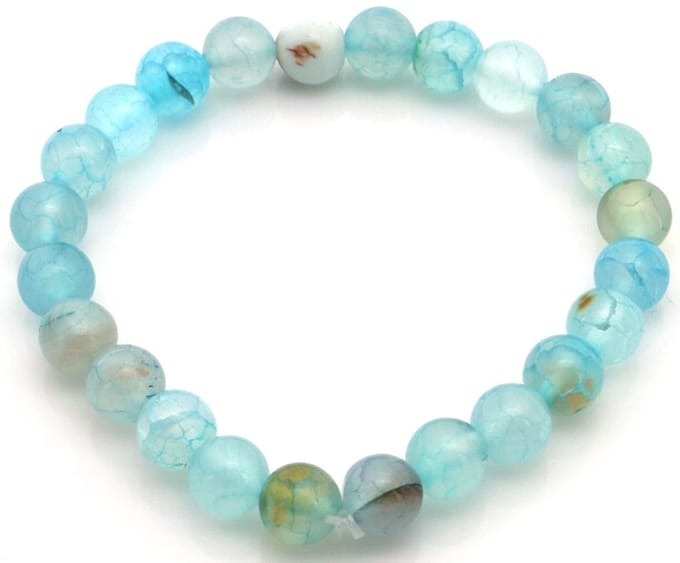 Armband - 8mm - Blauwe Draak Stenen - Elegant en Tijdloos - 19cm