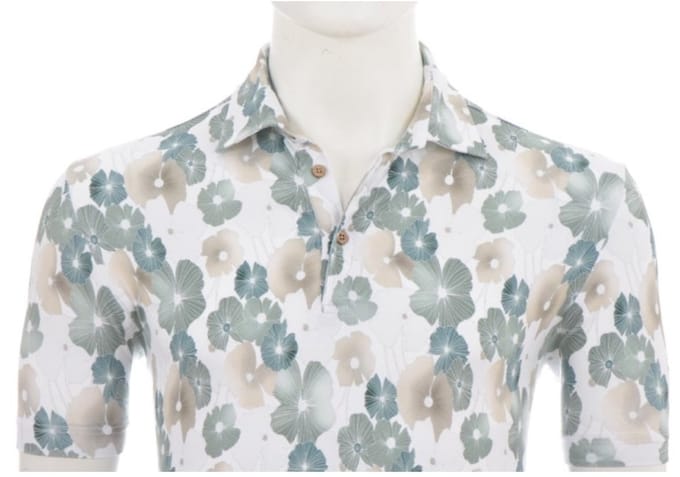 Eden vally poloshirt bloemenprint olijf