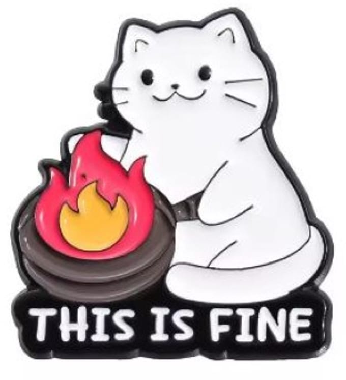 Pin Broche - enamel pin - kledingspeld - This is fine kat