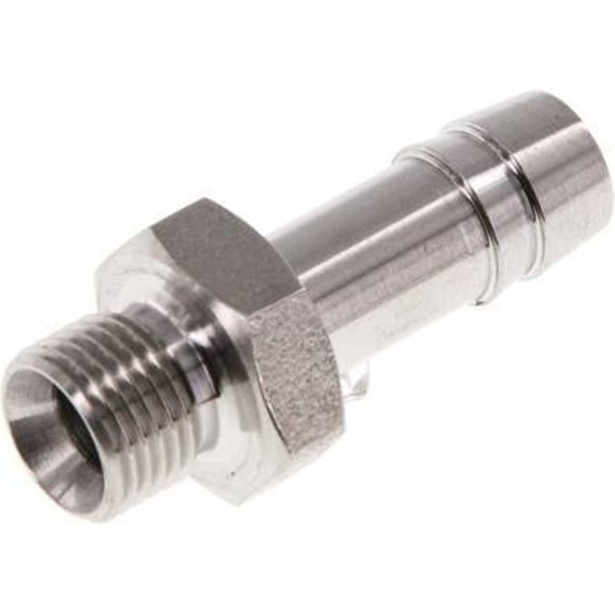 G 1/8'' Buitendraad x 8mm RVS Slangpilaar 40 Bar
