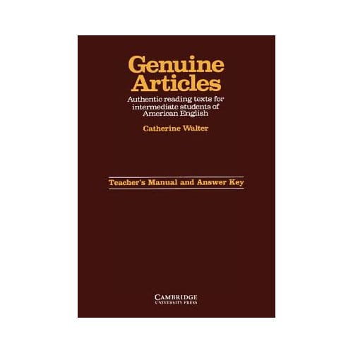 Genuine Articles Teacher's Manual With Key - Catherine Walter