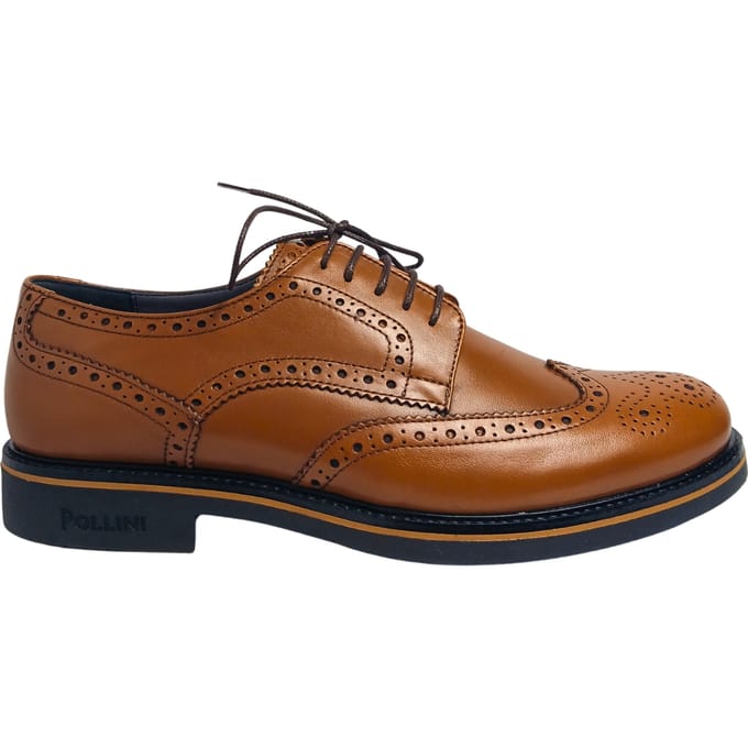 sb10233G0euk0200 Pollini Man Bruin leer
