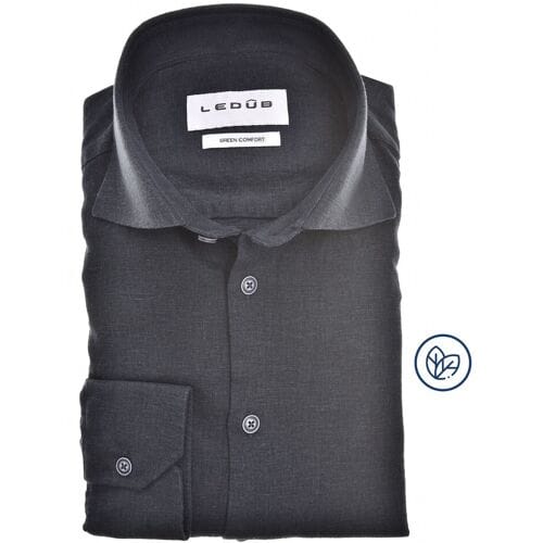 Ledûb Overhemd Natural Blend Comfort Donker Blauw / male