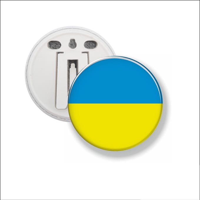 Button Met Clip 58 MM - Vlag Oekraïne