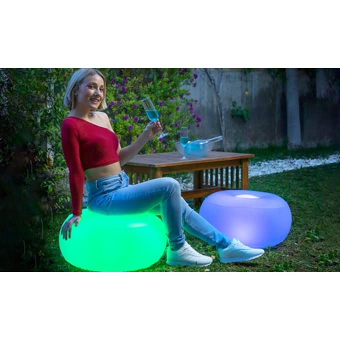 Fauteuil gonflable - InnovaGoods - Rond - LED multicolore - Résistant à l'eau - Portable pur