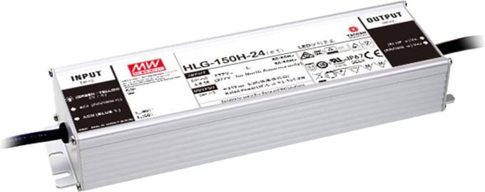 Mean Well HLG-150H-24 LED-driver, LED-transformator Constante spanning, Constante stroomsterkte 150 W 6.3 A 24 V/DC PFC