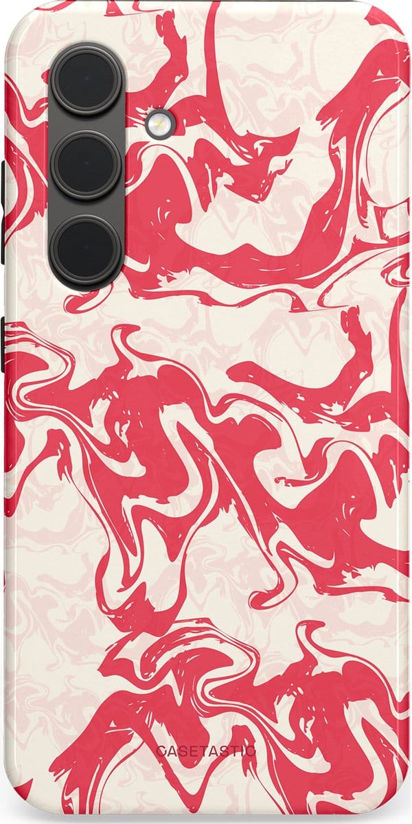Casetastic hoesje geschikt voor Samsung Galaxy S24 - Dubbellaagse bescherming - Marshmellow Explosie - Fashion Case - Koraal Wit Crème Lichtroze