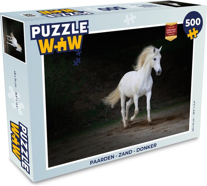 Puzzel Paarden - Zand - Donker - Legpuzzel - Puzzel 500 stukjes