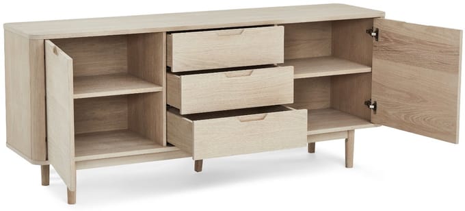 Dressoir Eiken - Naturel - 180x45x75cm - Dressoir Nyborg