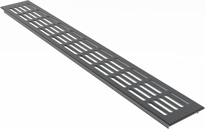 Ventilatierooster 80 mm breed antraciet RAL7016 voor badkamerventilatie