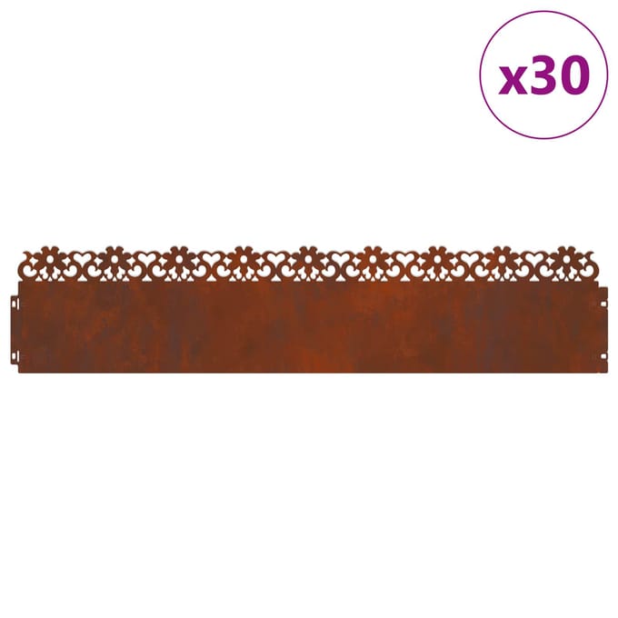 vidaXL - Gazonranden - 30 - st - 103 - x - 0,05 - x - 22 - cm - weervast - staal