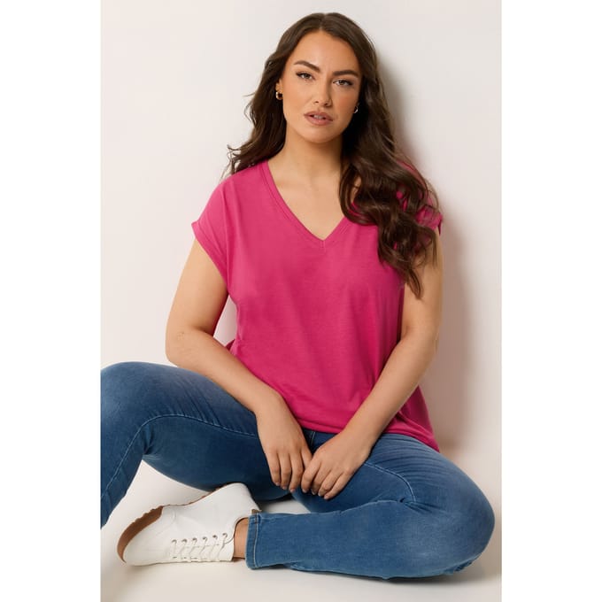 Yours Roze Vhals Basic Tshirt Size 42