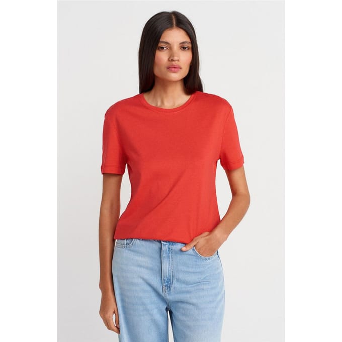 Dames Katoen Modal Rondhals T-Shirt
