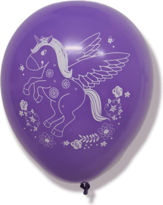 Latex ballonnen - eenhoorn - multicolor - 8 stuks