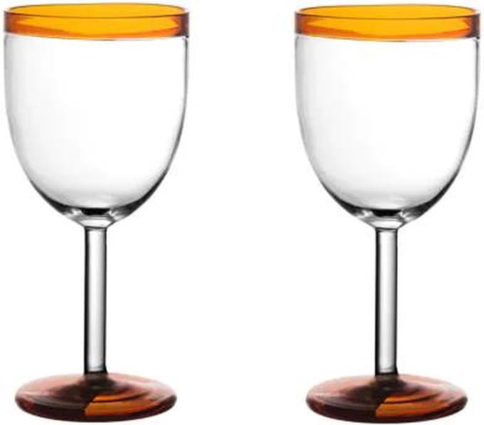 Pomax Tarifa wijnglas borosilicaatglas dia 8 x 17 cm Amber set van 2