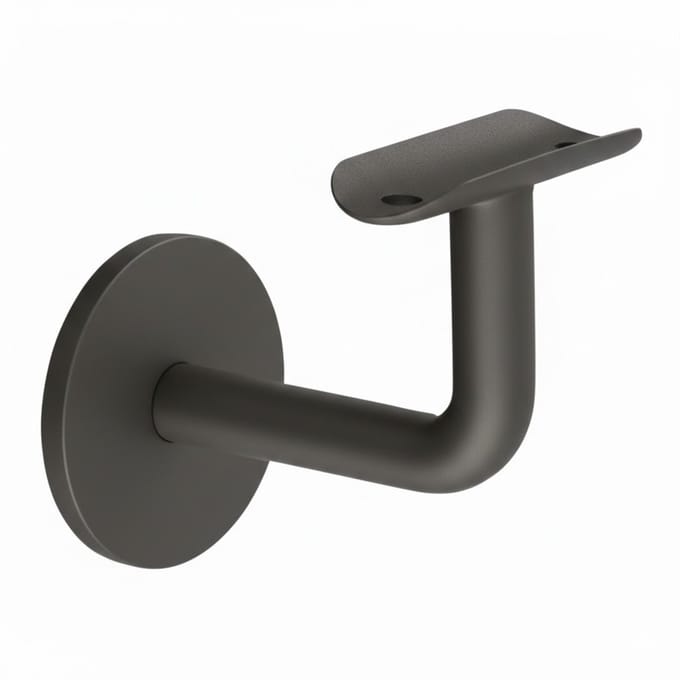leuningdrager Trapleuninghouder RVS Gecoat RAL 7016 Rond 38–45 mm – Leuningdrager Wandmontage