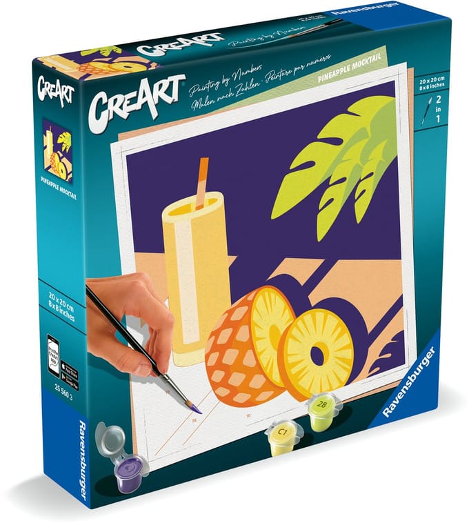 Ravensburger schilderen op nummer set - Creatief schilderpakket ananas.