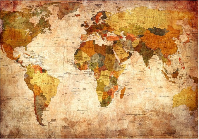 Fotobehang - Old World Map.