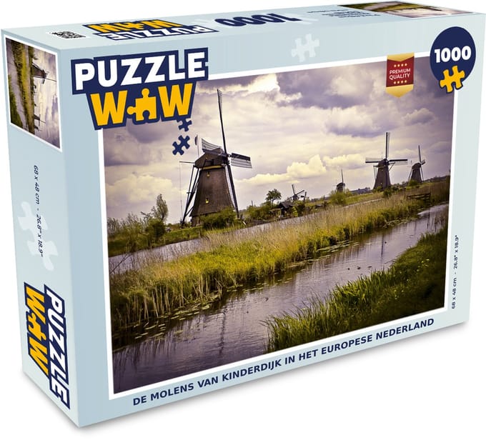 Puzzel Molen - Nederland - Water - Legpuzzel - Puzzel 1000 stukjes volwassenen