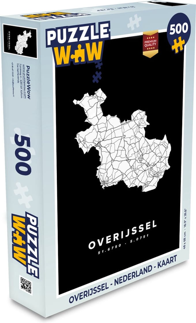 Puzzel Overijssel - Nederland - Kaart - Legpuzzel - Puzzel 500 stukjes