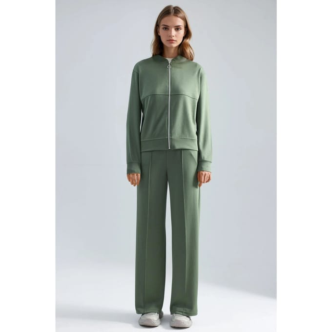 Modal Touch Gevoerd Sweatshirt & Geribbelde Broek Set