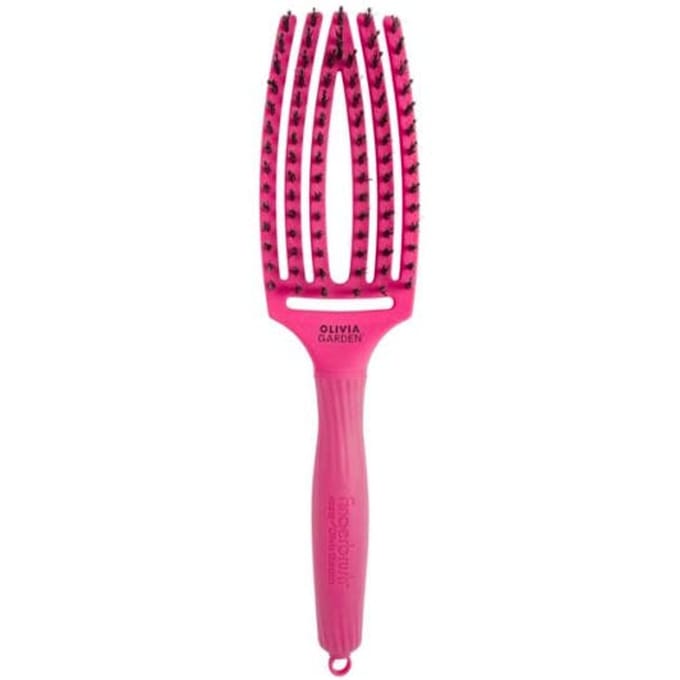 Olivia Garden Fingerbrush Care Iconic Boar&Nylon Hot Pink Medium
