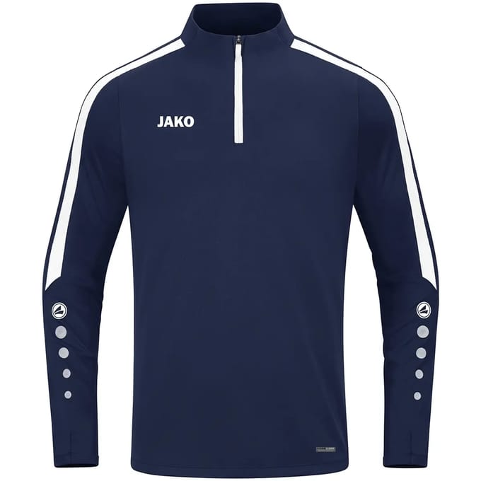 Jako Power Ziptop Kinderen - Wit / Marine | Maat: 152