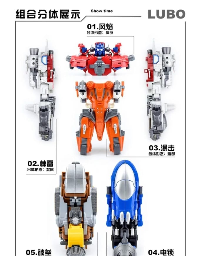 OP VOORRAAD Transformatiesspeelgoed Computron 5-IN-1 Combinatie W8617 Warbotron Scatters Actiefiguur Vervormingsrobot Anime Model gray