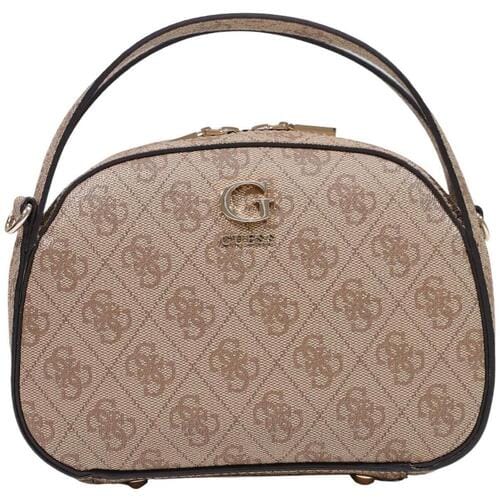 GUESS schoudertas handtas Coleen Logo Top Zip Crossbody Latte Logo Lichtbruin