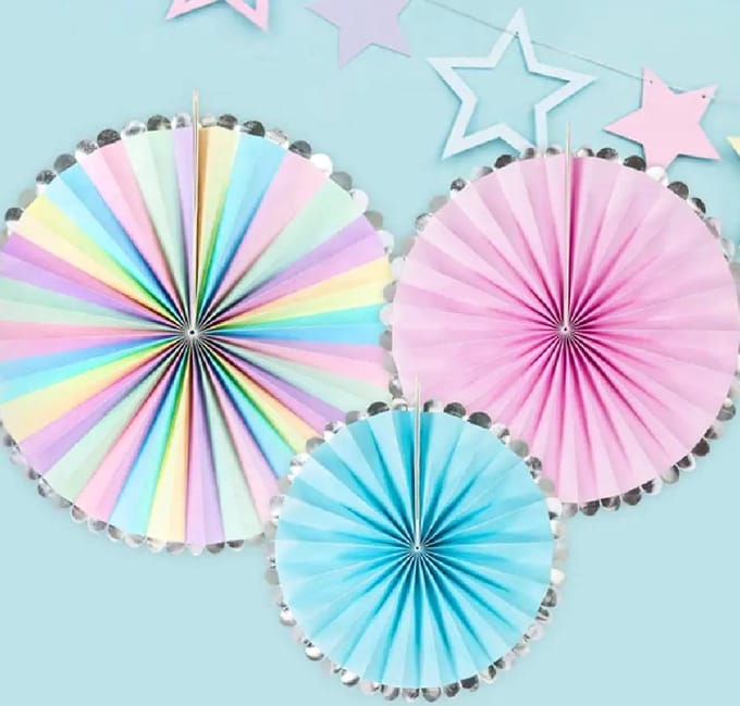 PartyDeco Decorative Rosettes Unicorn Mix set/3