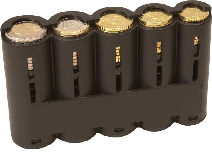 LeonDesign - Muntenhouder Horeca - 5 gaats - Zwart design - Duurzaam plastic - 13x8 cm munthouder