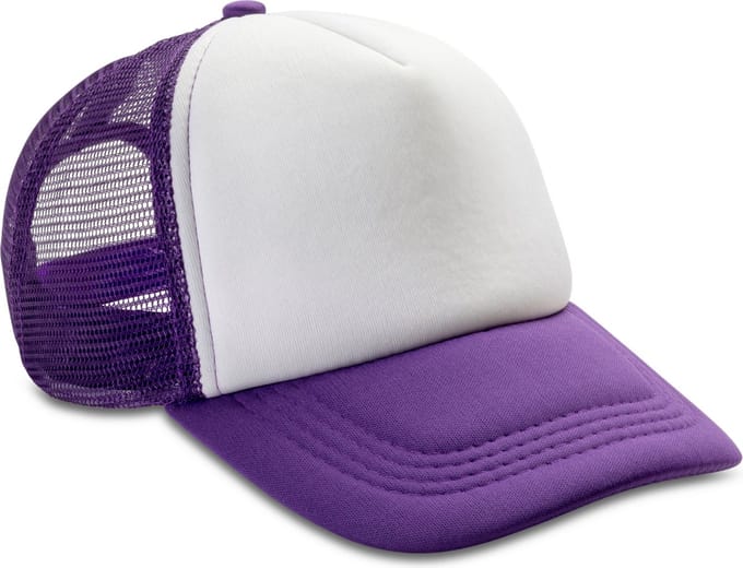 Result Detroit ½ Mesh Truckers Cap RH089 - PURPLE/WHITE - One size