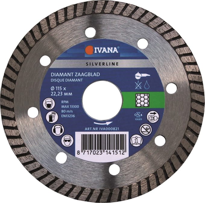 Ivana Diamantzaag Tegels Silverline - Ã˜125x22.23mm