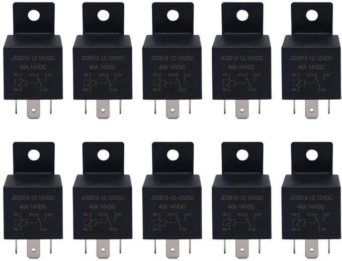 10x 12V 40A 5-pins SPST Wisselrelais voor Auto, Motor en Boot