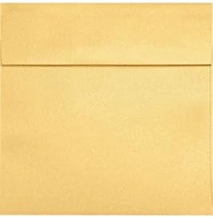 4x4 Vierkante Enveloppen Goud Metallic Luxe - 50 Stuks met Sluiting