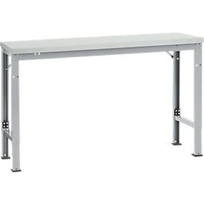 Manuflex AU7051.9006 Werk achtergrond tafel universele speciale met melamine schijf, bxdxh = 1500 x 800 x 722-1022 mm Aluminium-zilver