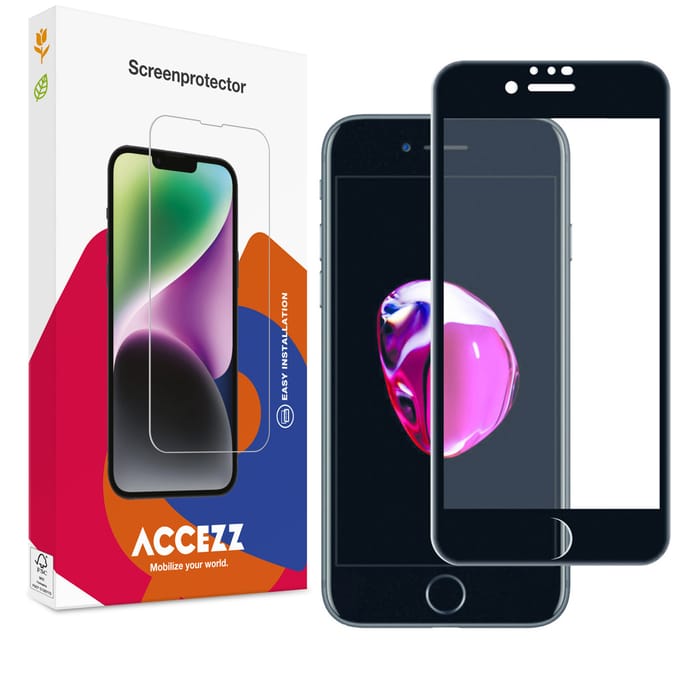 Accezz Screen Protector - Geschikt voor Apple iPhone SE (2022) / SE (2020) - Gehard Glass Full Cover